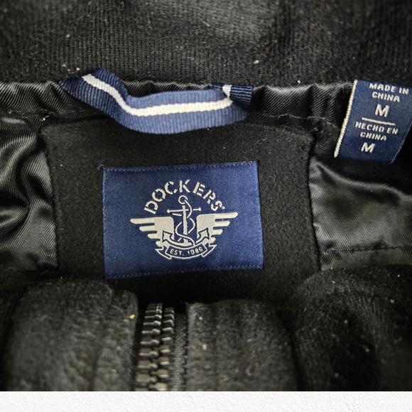 Dockers Black Insulated Mock Neck Full Zip Heavy Winter Jacket Size Medium - Picture 5 of 10